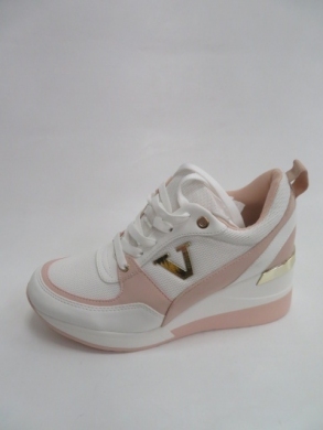 Buty sportowe damskie na koturnie (36-41) HS163 WHITE/PINK