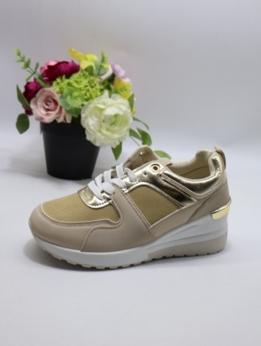 Buty sportowe damskie na koturnie (36-41) AB852 BEIGE