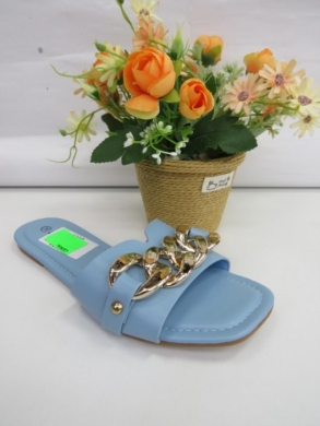 Klapki damskie na płaskim (36-41) F-39 BLUE