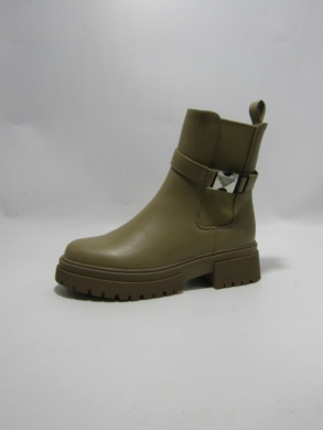 Botki damskie ocieplane na płaskim (36-41) 168-518 KHAKI
