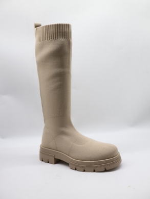 Kozaki damskie na płaskim (36-41) RQ441 BEIGE