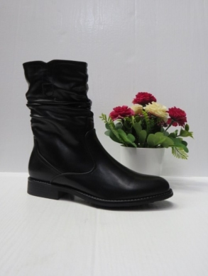 Botki damskie ocieplane na płaskim (36-41) H2218D BLACK