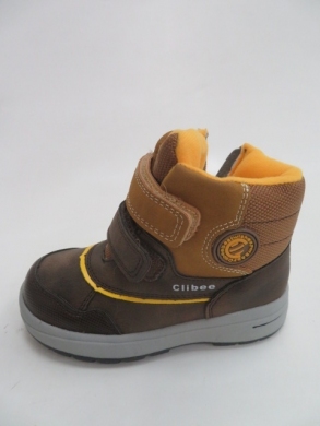 Botki chłopięce ocieplane (21-26) H196 BROWN/YELLOW