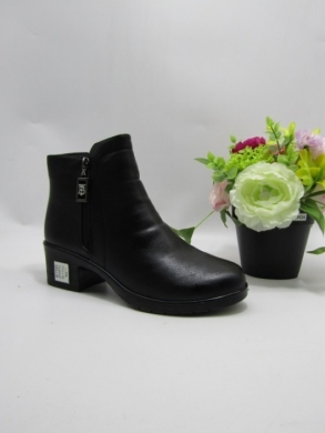 Botki damskie ocieplane na obcasie (36-42) 7112-1 BLACK