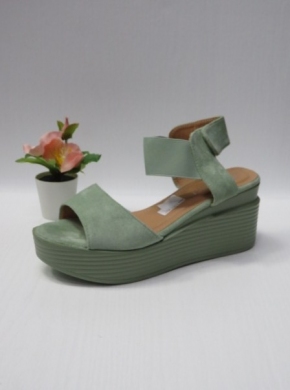 Sandały damskie na koturnie (36-41) B-9011 GREEN