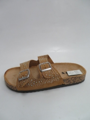 Klapki damskie na płaskim (36-41) 44508 CAMEL