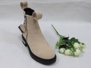 Botki damskie ocieplane na płaskim (36-41) NC1279 BEIGE