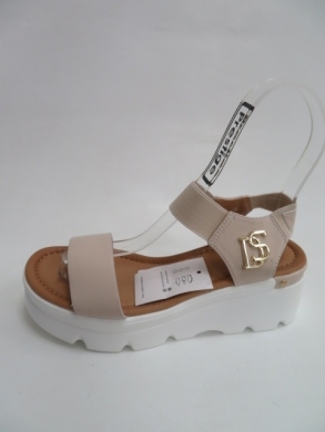 Sandały damskie na koturnie (36-41) 0-41 BEIGE