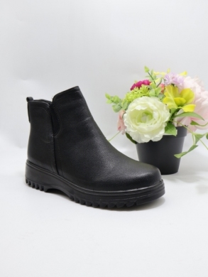 Botki damskie ocieplane na płaskim (39-43) DW11-3 BLACK