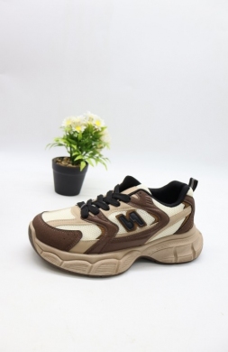 Buty sportowe damskie na płaskim (36-41) 23043 BROWN