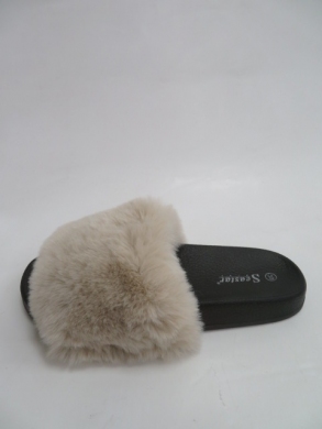 Klapki damskie z futerkiem (36-41) WB02 BEIGE