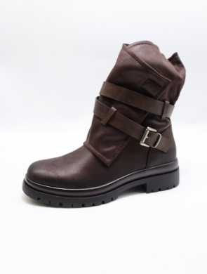 Botki damskie na płaskim (36-41) 5268 BROWN