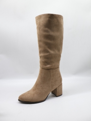 Kozaki damskie ocieplane na obcasie (36-41) RQ-07 KHAKI