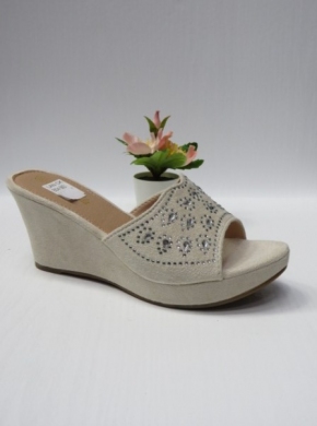 Klapki damskie na koturnie (36-41) B04 BEIGE