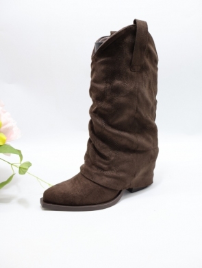 Kozaki damskie na obcasie (36-41) 2501A BROWN