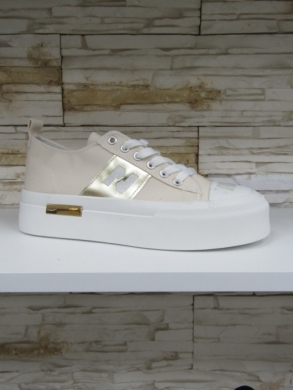 Trampki damskie na koturnie (36-41) LY100 BEIGE