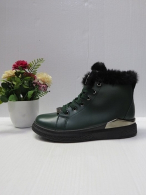 Botki damskie ocieplane na płaskim (36-41) 3007-9 GREEN