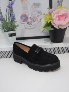 Mokasyny damskie na koturnie (36-41) 3984 BLACK
