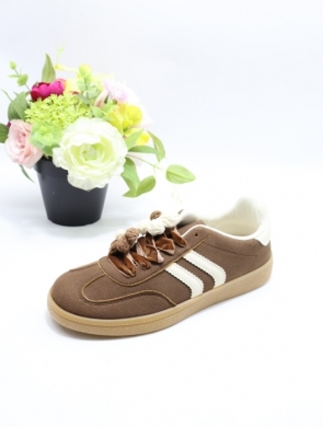 Buty sportowe damskie na płaskim (36-41) C3912 BROWN