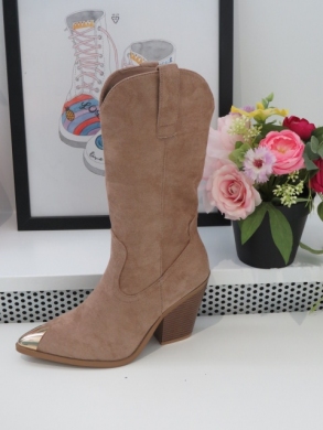 Kozaki damskie na obcasie (36-41) 9352 KHAKI