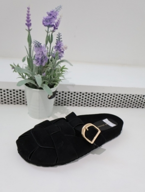 Klapki damskie na płaskim (36-41) 9771 BLACK
