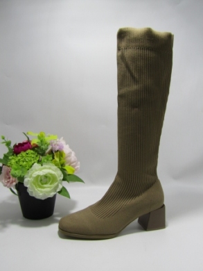 Kozaki damskie na obcasie (36-41) 8585A KHAKI