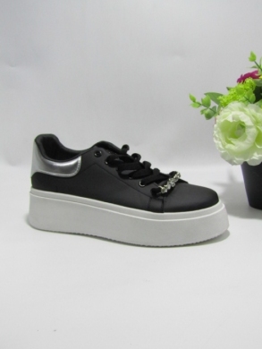 Buty sportowe damskie na płaskim (36-41) 680 BL/SILVER