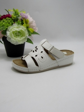 Klapki damskie na płaskim (36-41) KH1106 WHITE