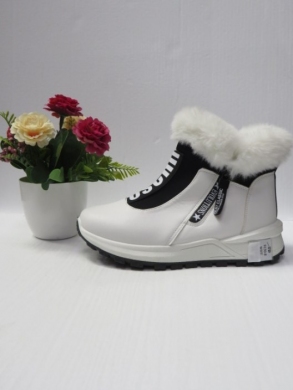 Botki damskie ocieplane na płaskim (36-41) 9130-8 WHITE