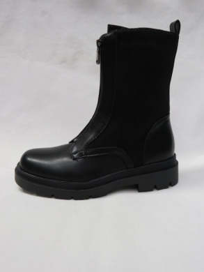 Botki damskie ocieplane na płaskim (36-41) A-21071-12 BLACK