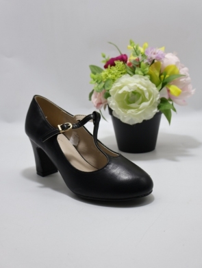 Czółenki damskie na obcasie (36-41) 9875 BLACK