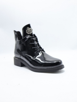 Botki damskie ocieplane na płaskim (37-42) SA726-2 BLACK