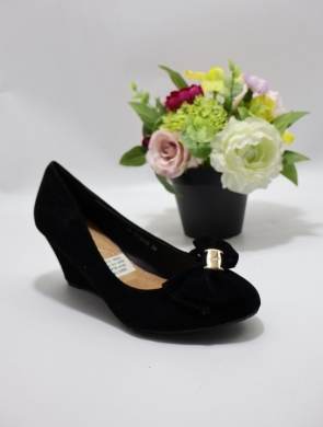Czółenki damskie na koturnie (36-41) 55-81 BLACK