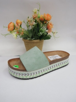 Klapki damskie na koturnie (36-41) 055-137 GREEN