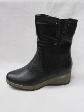 Kozaki damskie ocieplane na koturnie (36-41) G576 BLACK