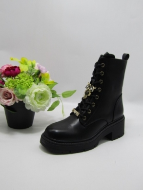 Botki damskie ocieplane na płaskim (36-41) 6069-1 BLACK