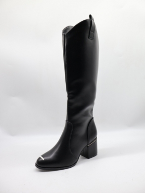 Kozaki damskie ocieplane na obcasie (36-41) K6355 BLACK