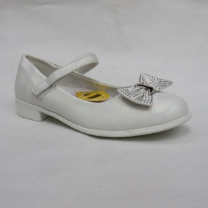 Baleriny dziewczęce (31-36) D123 WHITE