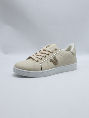Buty sportowe damskie na płaskim (36-41) D246-20 BEIGE/GOLD
