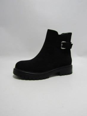 Botki damskie ocieplane na płaskim (36-41) 9176 BLACK