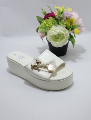 Klapki damskie na koturnie (36-41) 11312 WHITE