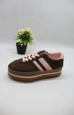 Buty sportowe damskie na płaskim (36-41) GB025 BROWN