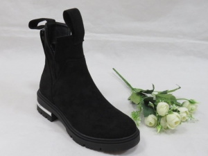 Botki damskie ocieplane na płaskim (36-41) NC1278 BLACK