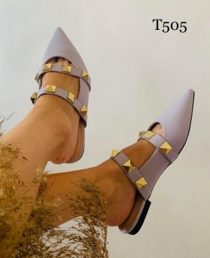 Klapki damskie na płaskim (36-41) T505 L.PURPLE