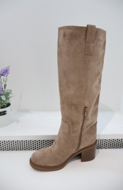 Kozaki damskie na obcasie (36-41) 2523A-1 KHAKI