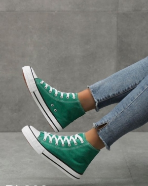 Trampki damskie na płaskim (36-41) BL308 GREEN