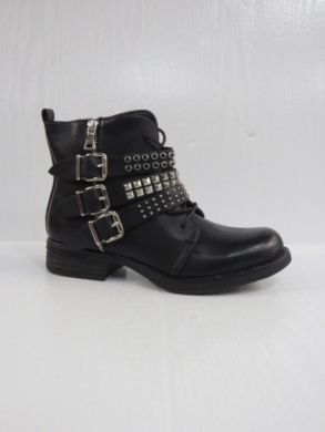Botki damskie ocieplane na płaskim (36-41) W2177 BLACK