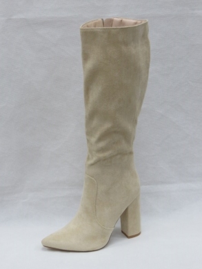 Kozaki damskie jesienne na obcasie (36-41) LA262 BEIGE