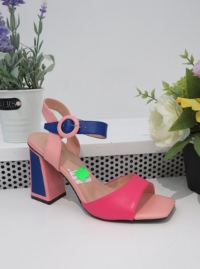 Sandały damskie na obcasie (36-41) X8192 FUSHIA