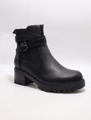 Botki damskie ocieplane na obcasie (36-41) 2601-1 BLACK